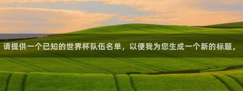 2026葡萄牙杯赛程表：请提供一个已知的世界杯队伍名单，以便我为您生成一个新的标题。